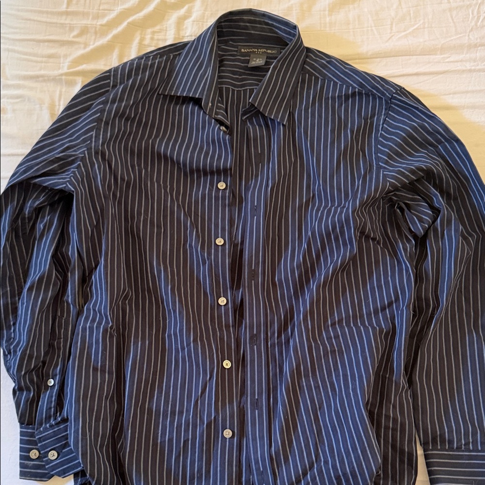 Men's Striped Blue Shirt